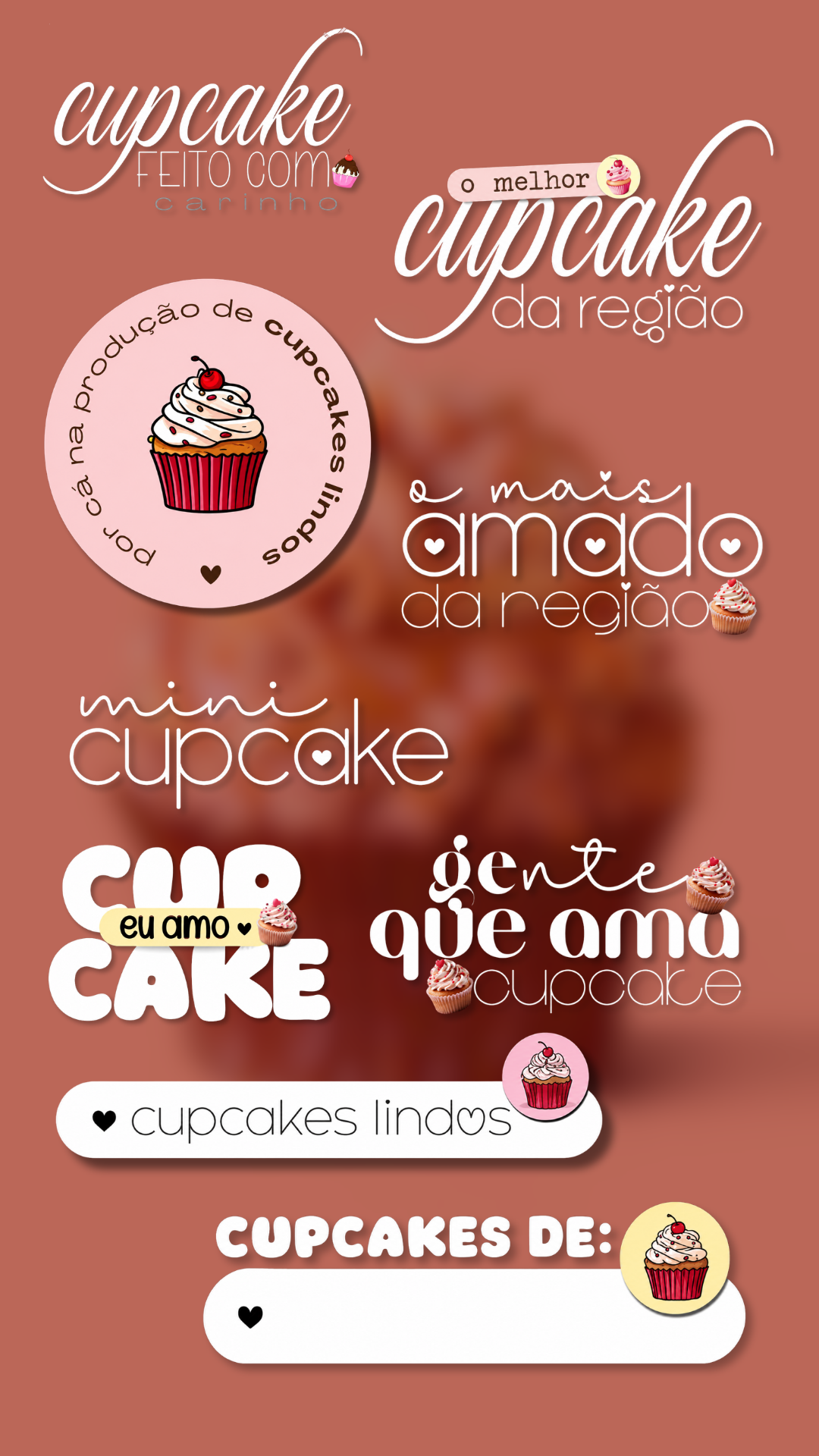 Story de confeitaria montado com figurinhas do Doce Stories