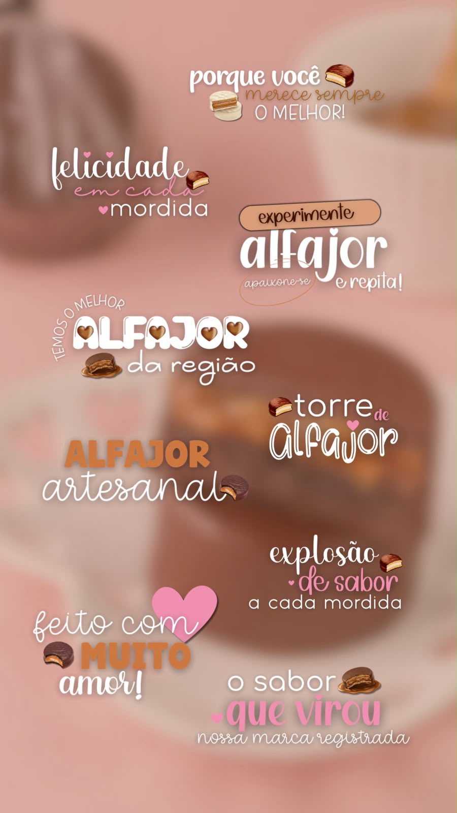 Story de confeitaria montado com figurinhas do Doce Stories