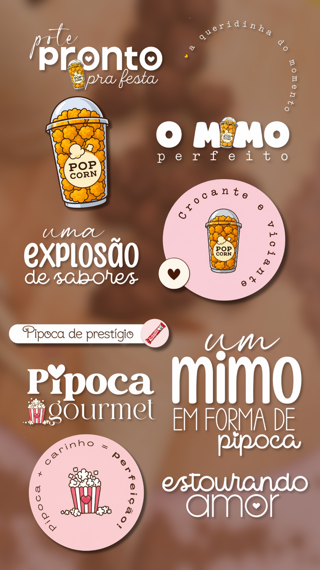 Story de confeitaria montado com figurinhas do Doce Stories