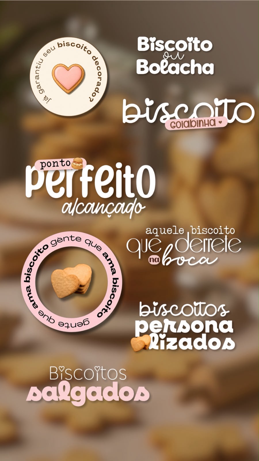Story de confeitaria montado com figurinhas do Doce Stories